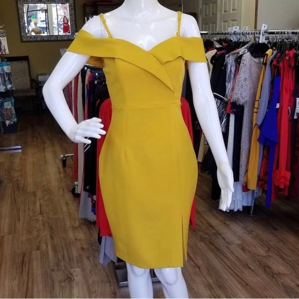 BEAUTIFUL NEW DRESS, STRUT & BOLT, SIZE S, COLOR MOSTAZA AND ROYAL BLUE.